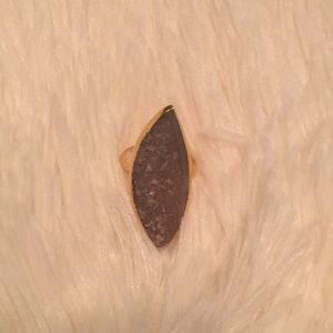 Gold plated druzy ring